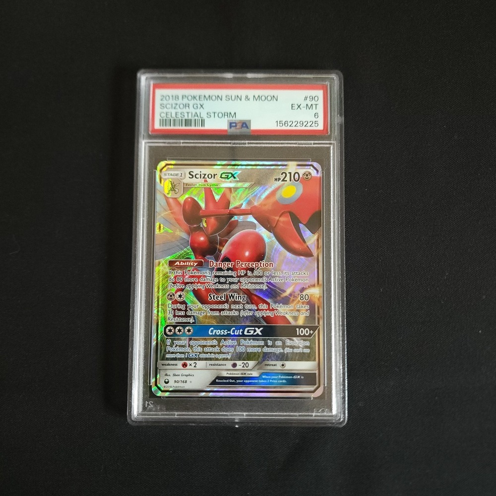 Pokemon Scizor GX Card Unisex PSA 6 Silver Celestial Storm 90/168 Ultra Rare